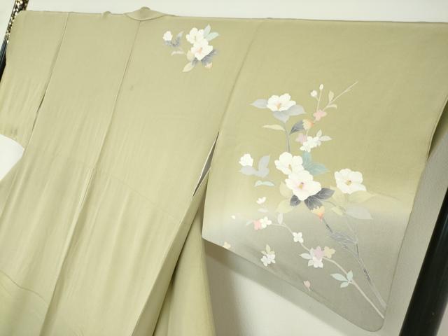 平和屋着物●訪問着　友禅　枝椿文　暈し染め　正絹　逸品　DABD9603ud