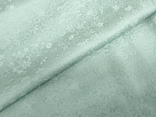 平和屋着物●上質な色無地　草花地紋　錆青磁色　正絹　逸品　DABD9604ud