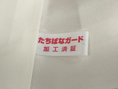 平和屋着物●上質な色無地　クローバー地紋　珊瑚色　正絹　逸品　未使用　DABD9608ud
