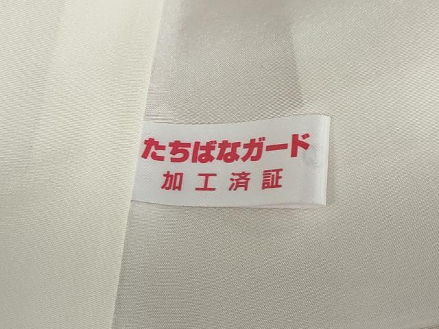 平和屋着物●上質な色無地　クローバー地紋　珊瑚色　正絹　逸品　未使用　DABD9608ud