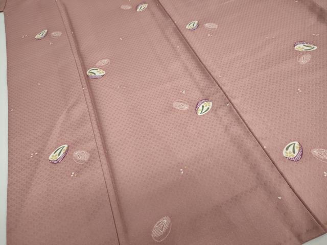 平和屋着物▽小紋　単衣　舞桜文　ぽっくり　洗える着物　DABD9619ud