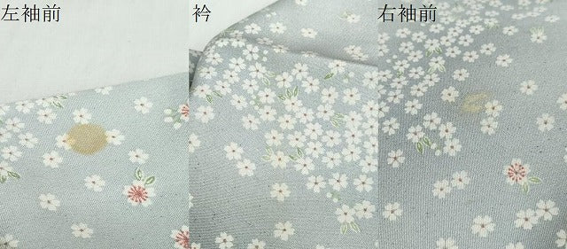 平和屋着物▽上質な小紋　単衣　舞花文　正絹　逸品　DABD9625ud