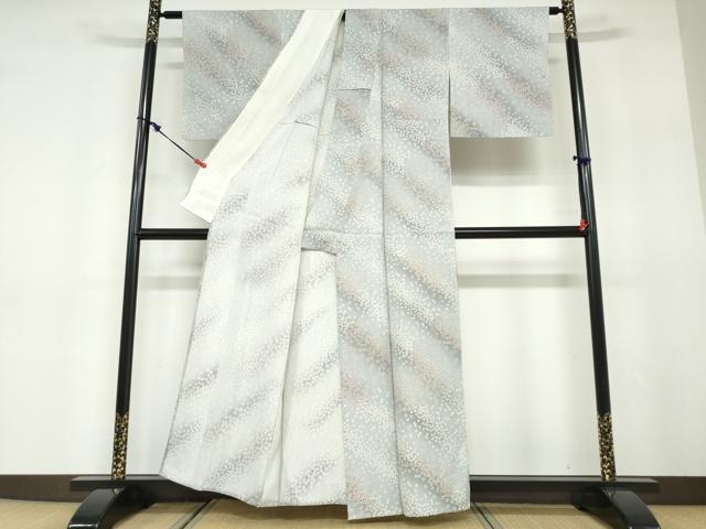 平和屋着物▽上質な小紋　単衣　舞花文　正絹　逸品　DABD9625ud