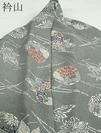平和屋着物▽小紋　単衣　草花丸文　さんび謹製　洗える着物　DABD9630ud