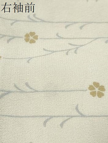 平和屋着物▽上質な小紋　単衣　草花文　正絹　逸品　DABD9637ud