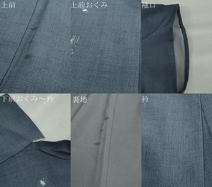 平和屋着物▽小紋　単衣　玩具格子文　洗える着物　DABD9645ud