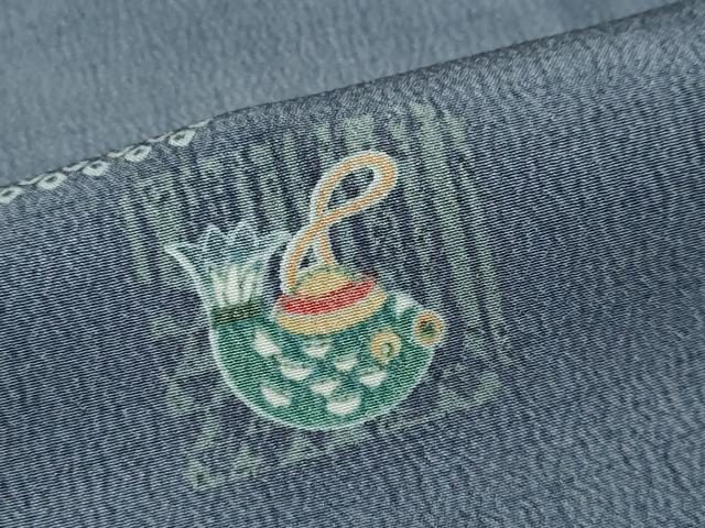 平和屋着物▽小紋　単衣　玩具格子文　洗える着物　DABD9645ud