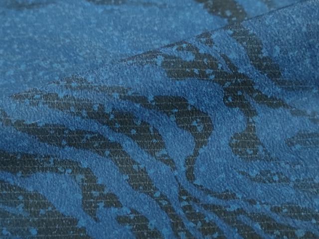 平和屋着物▽上質な小紋　単衣　流水文　正絹　逸品　DABD9651ud