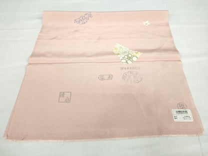 平和屋着物▽上質な小紋　単衣　箔散らし草花文　反端付き　正絹　逸品　DABD9652ud