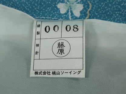 平和屋着物▽小紋　単衣　舞葉文　洗える着物　DABD9653ud