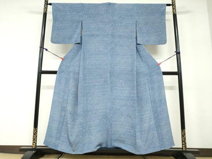 平和屋着物▽江戸小紋　単衣　作家物　小花尽くし文　正絹　逸品　DABD9667ud