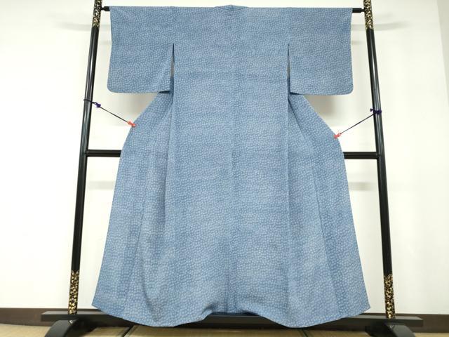 平和屋着物▽江戸小紋　単衣　作家物　小花尽くし文　正絹　逸品　DABD9667ud