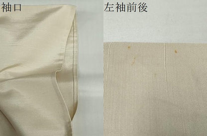 平和屋着物▽訪問着　単衣　作家物　紬地　手描き　梟　ふくろう　金彩　ロング丈　正絹　逸品　DABD9676ud