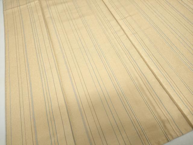 平和屋着物▽上質な小紋　単衣　変わり縞　正絹　逸品　DABD9680ud