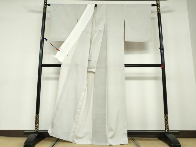 平和屋着物▽本塩沢　訪問着　単衣　片身替わり　横段文　正絹　逸品　DABD9682ud