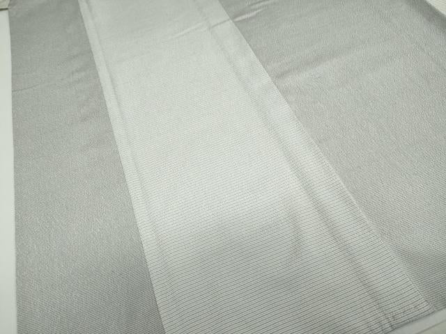 平和屋着物▽本塩沢　訪問着　単衣　片身替わり　横段文　正絹　逸品　DABD9682ud
