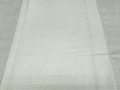 平和屋着物▽本塩沢　訪問着　単衣　片身替わり　横段文　正絹　逸品　DABD9682ud