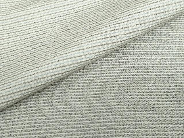 平和屋着物▽本塩沢　訪問着　単衣　片身替わり　横段文　正絹　逸品　DABD9682ud
