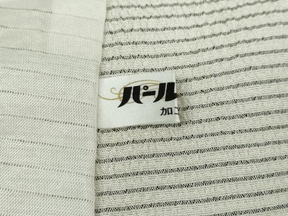 平和屋着物▽本塩沢　訪問着　単衣　片身替わり　横段文　正絹　逸品　DABD9682ud