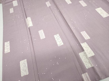 平和屋着物▽上質な小紋　単衣　絞り　短冊文　反端付き　正絹　逸品　DABD9688ud