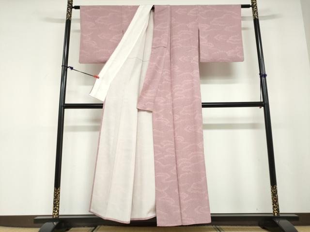 平和屋着物▽江戸小紋　単衣　雲霞文　鮫小紋柄　正絹　逸品　DABD9691ud