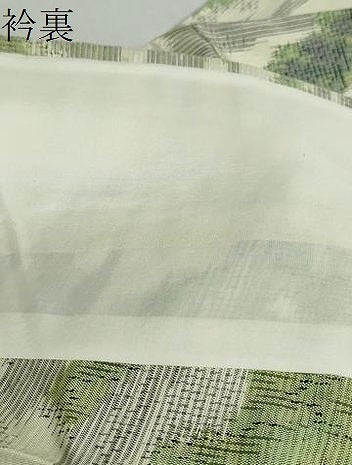 平和屋着物▽上質な紬　単衣　樹林文　正絹　逸品　DABD9699ud
