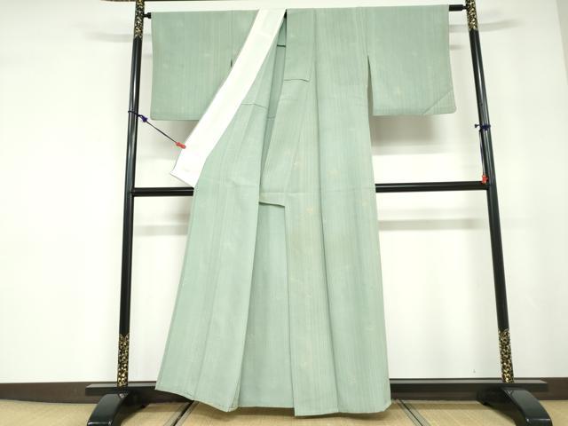 平和屋着物▽上質な小紋　単衣　草木文　正絹　逸品　DABD9700ud