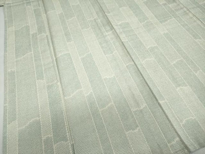 平和屋着物▽本塩沢　単衣　110亀甲　変わり間道　正絹　逸品　DABD9705ud