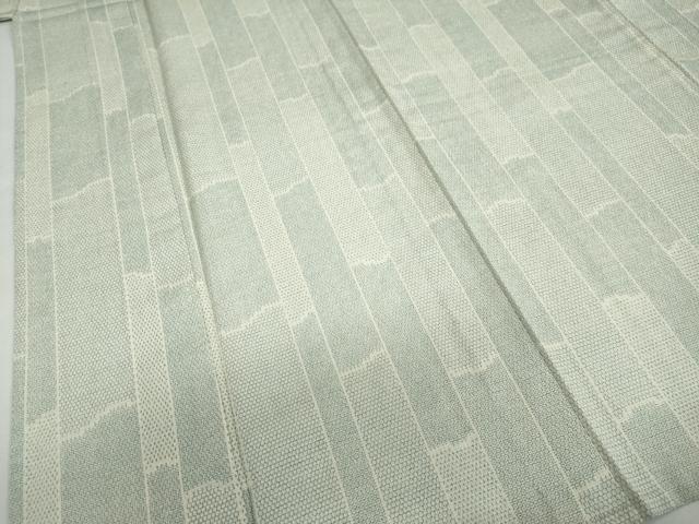 平和屋着物▽本塩沢　単衣　110亀甲　変わり間道　正絹　逸品　DABD9705ud