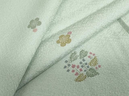 平和屋着物▽上質な小紋　単衣　草花丸文　正絹　逸品　DABD9710ud