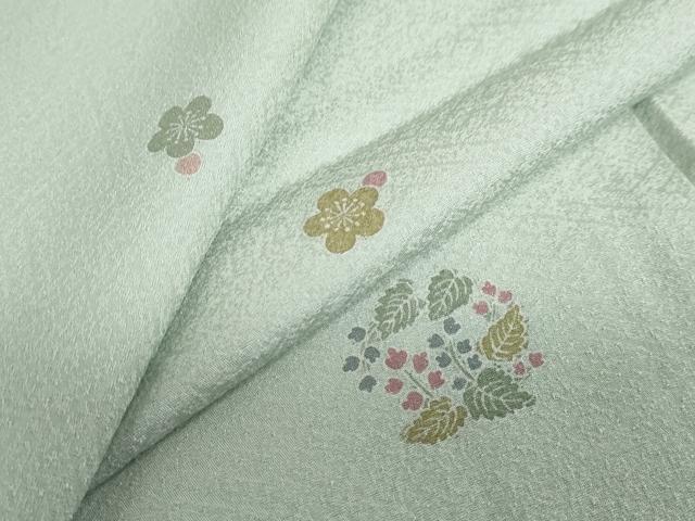 平和屋着物▽上質な小紋　単衣　草花丸文　正絹　逸品　DABD9710ud