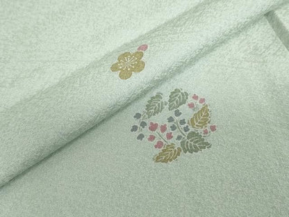 平和屋着物▽上質な小紋　単衣　草花丸文　正絹　逸品　DABD9710ud