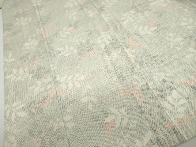 平和屋着物▽本塩沢　単衣　南天文　正絹　逸品　DABD9711ud