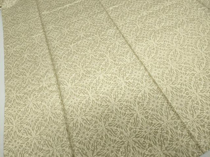 平和屋着物▽上質な紬　単衣　幾何学文様　正絹　逸品　DABD9719ud