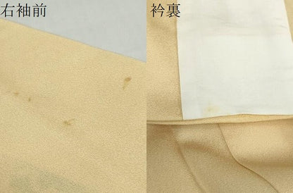 平和屋着物▽訪問着　単衣　手描き　草花文　暈し染め　正絹　逸品　DABD9721ud