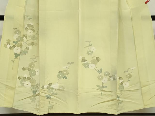 平和屋着物▽訪問着　単衣　刺繍　草花文　正絹　逸品　DABD9728ud