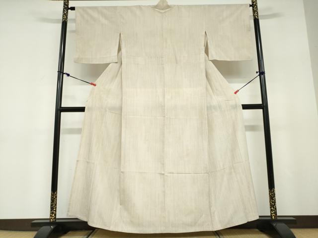 平和屋着物▽本塩沢　単衣　110亀甲　エ霞文　正絹　逸品　DABD9732ud