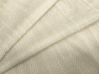 平和屋着物▽本塩沢　単衣　110亀甲　エ霞文　正絹　逸品　DABD9732ud