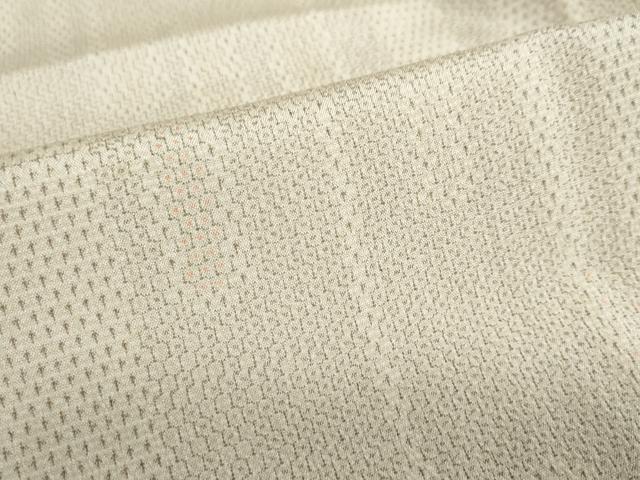 平和屋着物▽本塩沢　単衣　110亀甲　エ霞文　正絹　逸品　DABD9732ud