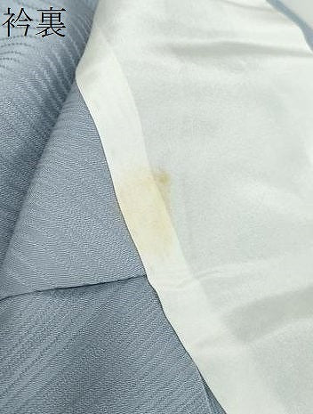 平和屋着物▽上質な色無地　単衣　流水地紋　湊鼠色　正絹　逸品　DABD9735ud