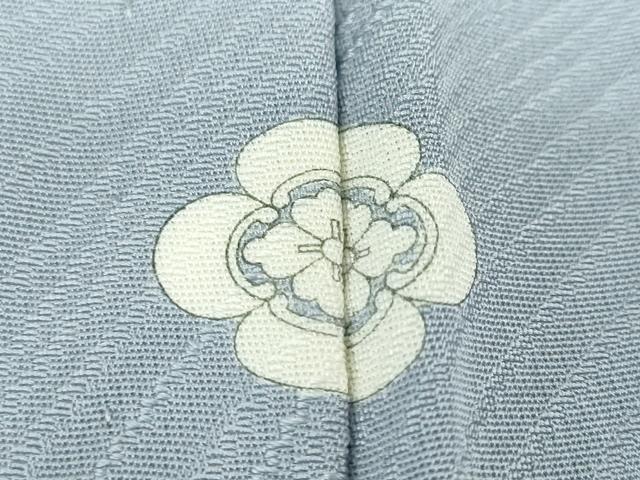 平和屋着物▽上質な色無地　単衣　流水地紋　湊鼠色　正絹　逸品　DABD9735ud