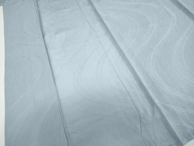 平和屋着物▽上質な色無地　単衣　流水地紋　湊鼠色　正絹　逸品　DABD9735ud
