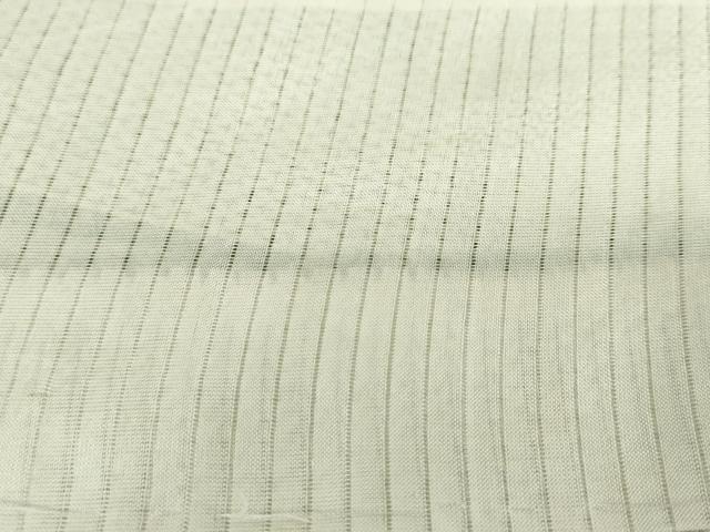 平和屋着物▽白鷹お召　単衣　110亀甲　格子文　正絹　逸品　DABD9736ud