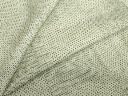 平和屋着物▽白鷹お召　単衣　110亀甲　格子文　正絹　逸品　DABD9736ud