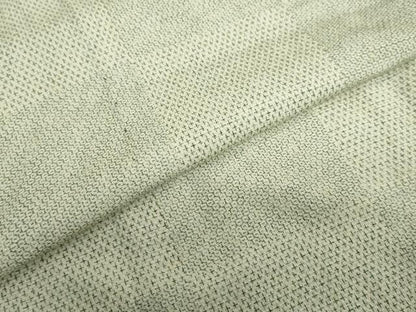 平和屋着物▽白鷹お召　単衣　110亀甲　格子文　正絹　逸品　DABD9736ud