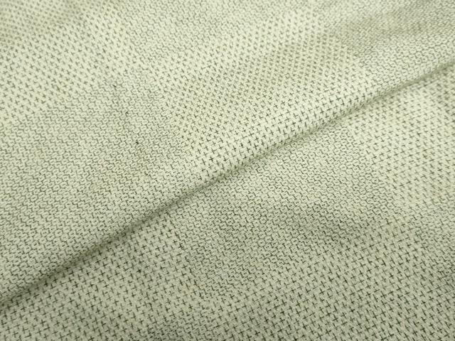 平和屋着物▽白鷹お召　単衣　110亀甲　格子文　正絹　逸品　DABD9736ud