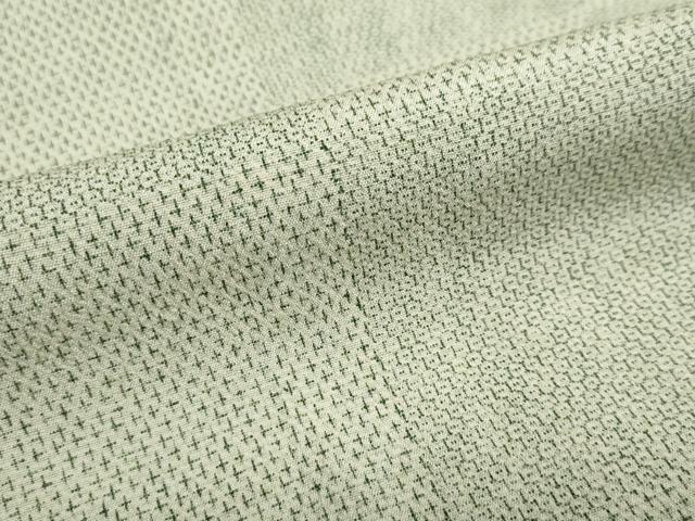平和屋着物▽白鷹お召　単衣　110亀甲　格子文　正絹　逸品　DABD9736ud