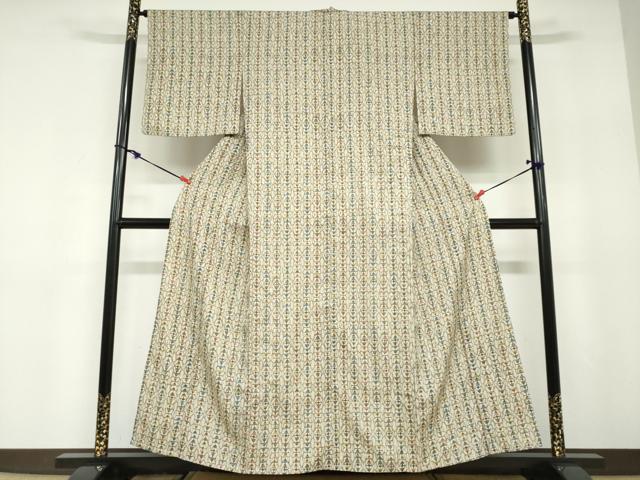 平和屋着物▽上質な小紋 単衣 型染め 抽象文様 やまと誂製