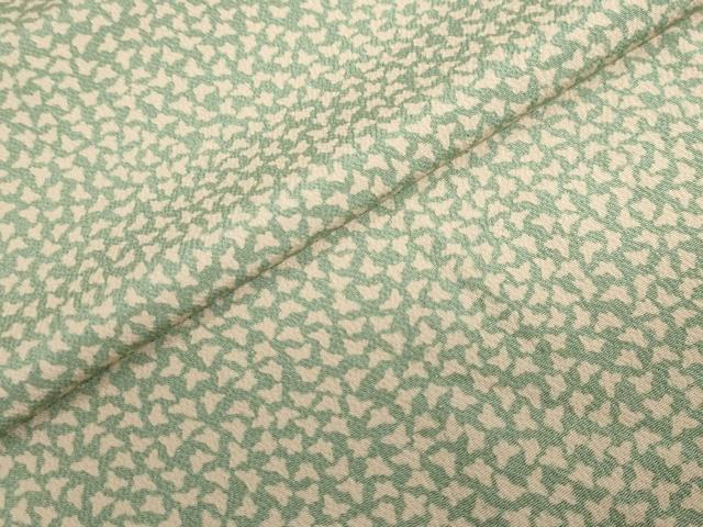 平和屋着物▽江戸小紋　単衣　両面染め　舞蝶文　鬼しぼ縮緬　正絹　逸品　DABD9740ud