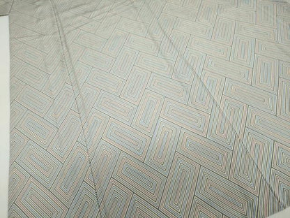 平和屋着物▽上質な小紋　単衣　変わり格子文　正絹　逸品　DABD9741ud